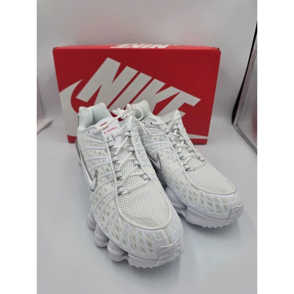 Nike Shox TL White Metallic Silver AV3595-100 Men's 10 Women's 11.5 NEW